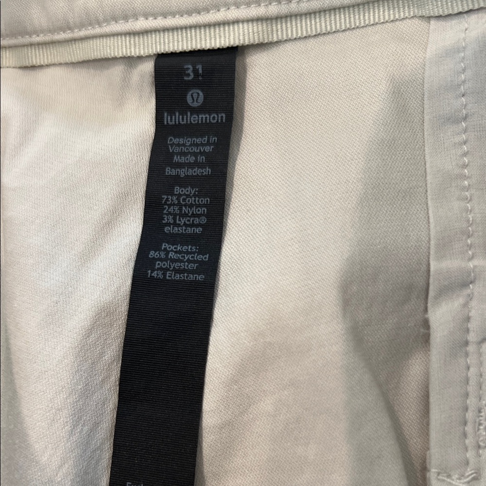 Lululemon Men’s 31”x26” Commission Pant Classic - Color is Silverstone - Picture 4 of 14